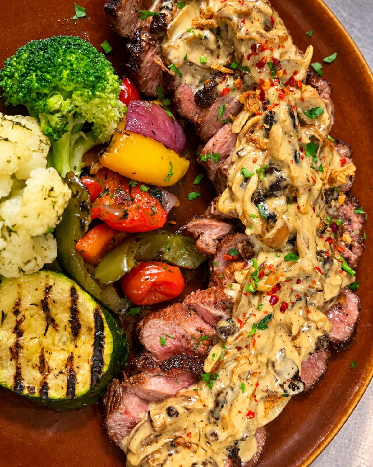 Plato combinado con carne a la parrilla y verduras, Pool Bar restaurante en Benidoleig, Marina Alta
